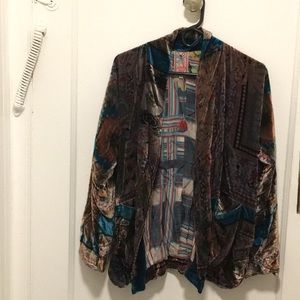 Johnny Was silk- lined velvet jacket